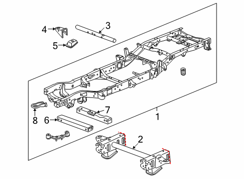 2008 Chevy Silverado 1500 Frame & Components Diagram