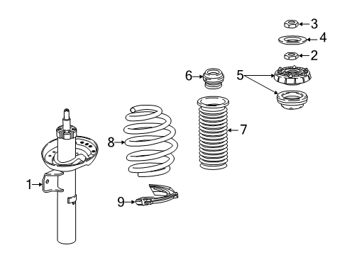 2016 Buick Cascada Struts & Components - Front Diagram