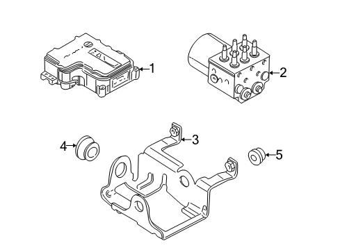 2002 Cadillac Escalade EXT Bracket Asm,Electronic Brake Control Module Diagram for 88948553