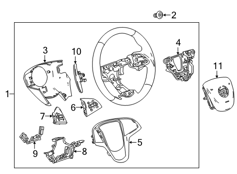 2018 Cadillac ATS Steering Wheel Assembly *Black Diagram for 84304439