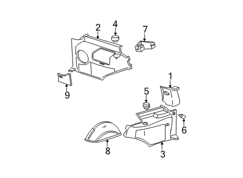 2002 Chevy Tahoe Holder,Body Side Rear Trim Panel Cup, Lh * Pewt*Pewter Diagram for 12476463