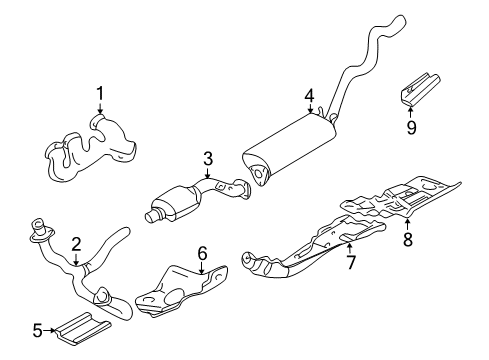 2000 Oldsmobile Bravada Exhaust Manifold Pipe Assembly *Marked Print Diagram for 15006096