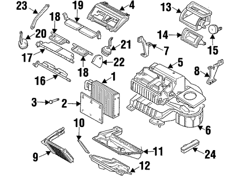 2001 Oldsmobile Intrigue Heater & Air Conditioner Control Assembly Diagram for 10442504