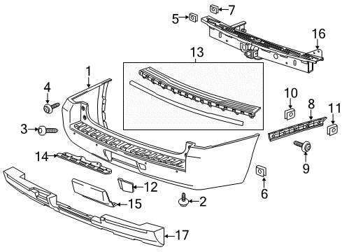 2020 Chevy Suburban Rear Bumper Diagram 1 - Thumbnail