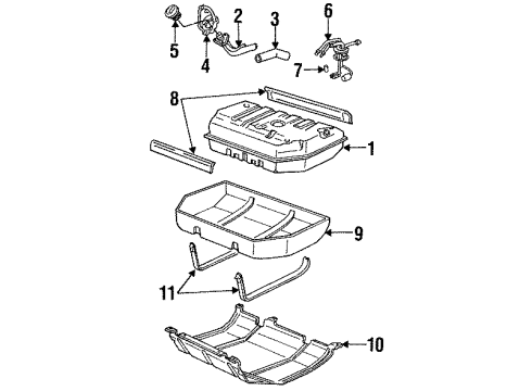 1995 Chevy C1500 Suburban Fuel System Components Diagram