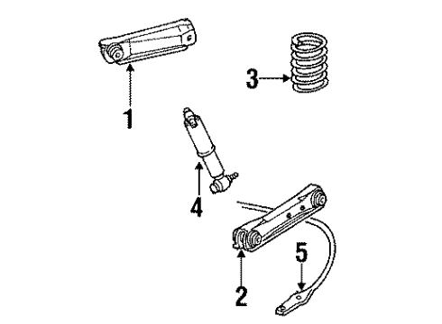 1985 Cadillac DeVille Rear Suspension, Stabilizer Bar Diagram 4 - Thumbnail