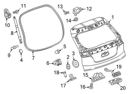 2022 Chevy Bolt EUV Lift Gate - Body & Hardware Diagram