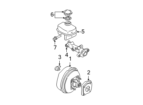 2005 Cadillac DeVille Booster,Power Brake (Vacuum) Diagram for 18042542