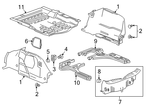 2018 Chevy Cruze Interior Trim - Rear Body Diagram