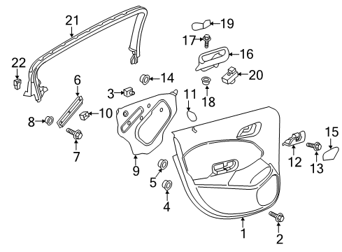 2016 Chevy Cruze Latch Assembly, Rear Side Door (Rh) Diagram for 13596972