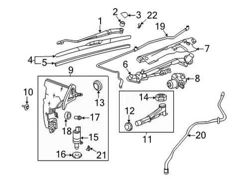 2021 Cadillac CT4 Shield Assembly, Wsw Sys Mdl Diagram for 84640928