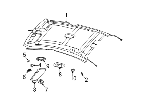 2007 Saturn Ion Interior Trim - Roof Diagram