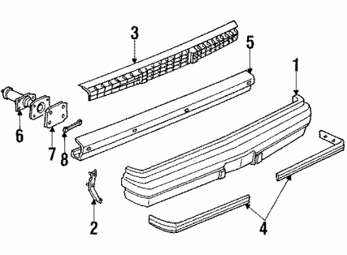 1991 Buick Century Rear Bumper Cover Diagram for 10055023