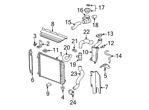 2009 Chevy HHR Radiator Outlet Rear Hose (Lower) Diagram for 15940319