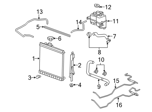 2009 Hummer H3 Mount,Radiator Lower Diagram for 10399672