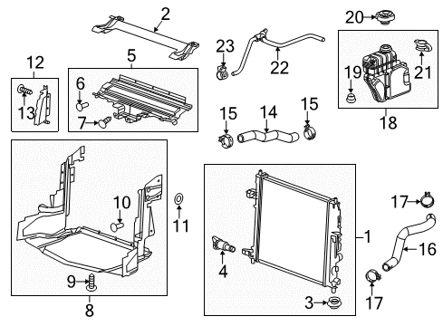 2014 Cadillac CTS Baffle Assembly, Radiator Air Lower Diagram for 23362306