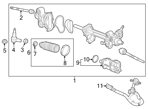 2023 Chevy Colorado NUT,STRG LNKG OTR TIE ROD Diagram for 11601710