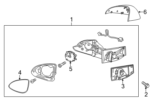 2014 Chevy Spark Mirror Assembly, Outside Rear View W/O Cover Diagram for 95260968