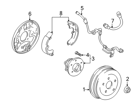 2004 Pontiac Vibe Rear Brakes Diagram 1 - Thumbnail