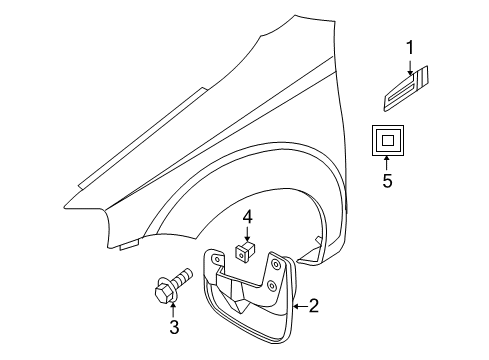 2009 Pontiac G3 Exterior Trim - Fender Diagram