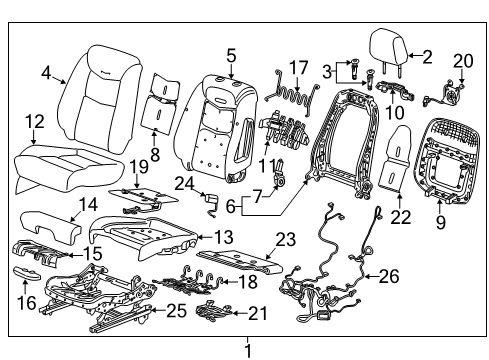 2020 Cadillac XT5 Cover Assembly, F/Seat Bk *Maple Sugar Diagram for 84752218