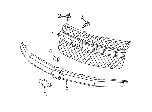 2006 Chevy Equinox Grille & Components Diagram