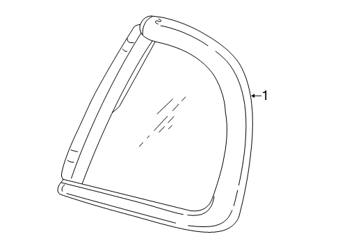 2007 Chevy Monte Carlo Quarter Panel - Glass & Hardware Diagram