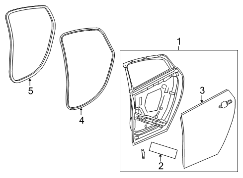 2019 Chevy Volt Weatherstrip Assembly, Rear S/D (Door Si) Diagram for 84270780