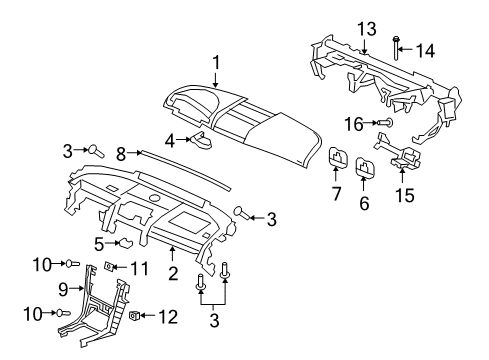 2009 Pontiac G8 Bracket Assembly, Instrument Panel Lower Diagram for 92169860