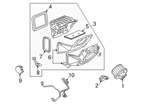 2004 Cadillac SRX Blower Motor & Fan Diagram