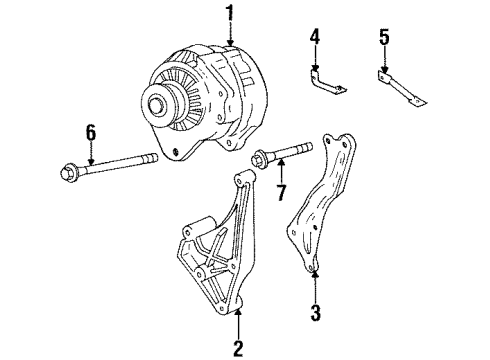 1998 Chevy Monte Carlo Bracket, Generator Diagram for 24504181