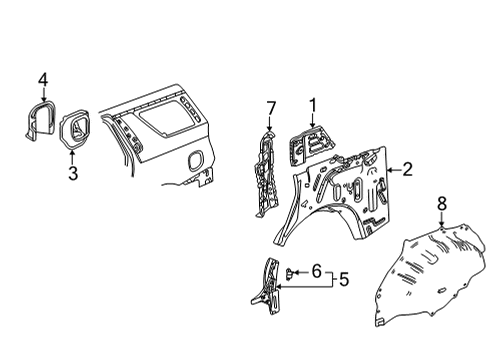 2023 Chevy Tahoe Panel Assembly, Qtr Inr Lwr Diagram for 84867954