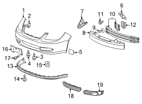 2009 Pontiac G5 Front Primered Bumper Cover Diagram for 19120180