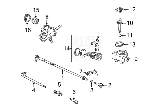 1998 Chevy K2500 P/S Pump & Hoses, Steering Gear & Linkage Diagram 2 - Thumbnail