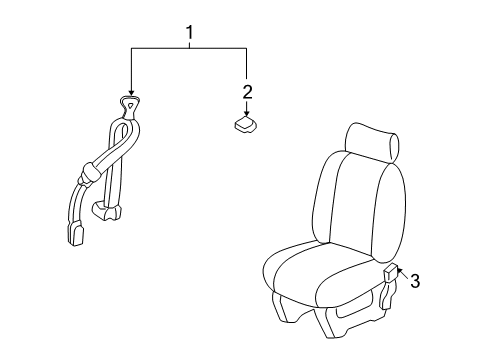 2005 Buick Terraza Rear Seat Belts Diagram 1 - Thumbnail