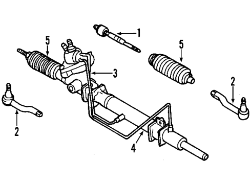 1999 Chevy Tracker P/S Pump & Hoses, Steering Gear & Linkage Diagram 1 - Thumbnail