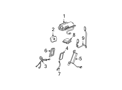 2000 Cadillac DeVille Switch Kit,Inflator Restraint Module Suppression Diagram for 12456490