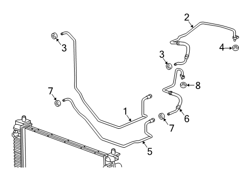 2021 GMC Acadia Pipe Assembly, Trans Fluid Clr Otlt Diagram for 84211764