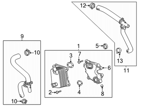 2022 Cadillac CT4 Cooler Assembly, Eng Oil Diagram for 12699975