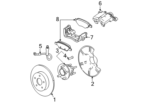 2009 Pontiac G6 Brake Components, Brakes Diagram 2 - Thumbnail