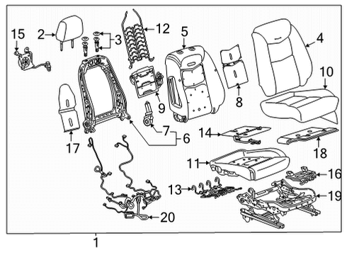 2022 GMC Hummer EV Pickup Pad Assembly, F/Seat Bk Diagram for 85559513