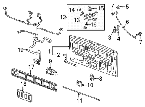 2021 Chevy Silverado 2500 HD Tail Gate Diagram