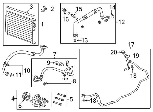 2014 Chevy Captiva Sport A/C Condenser, Compressor & Lines Diagram