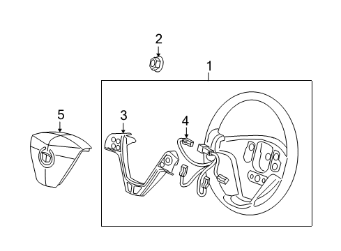 2007 Cadillac STS Steering Wheel Assembly (Remanufacture) *Ebony Diagram for 19259535