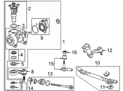 2024 GMC Sierra 2500 HD Steering Gear & Linkage Diagram