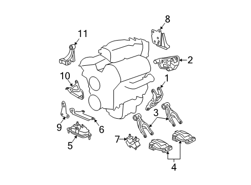 2004 Buick Rendezvous Bracket, Engine Mount Strut (Casting) Diagram for 15250907