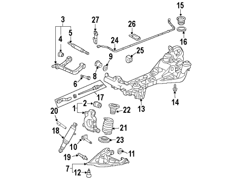 2004 Oldsmobile Silhouette Rear Suspension, Lower Control Arm, Upper Control Arm, Ride Control, Stabilizer Bar, Suspension Components Diagram