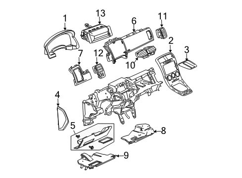 2006 Chevy Equinox Cluster & Switches, Instrument Panel Diagram