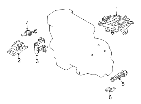 2018 Chevy City Express Engine & Trans Mounting Diagram