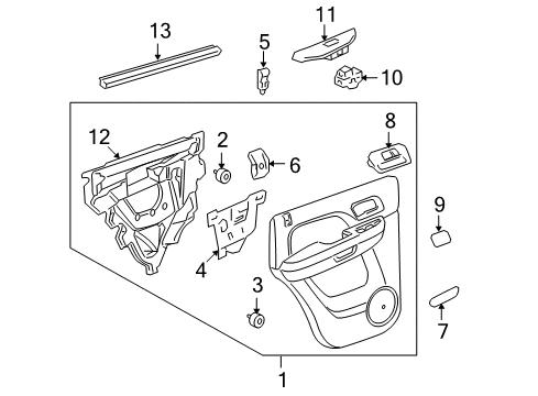 2011 Chevy Tahoe Interior Trim - Rear Door Diagram 1 - Thumbnail